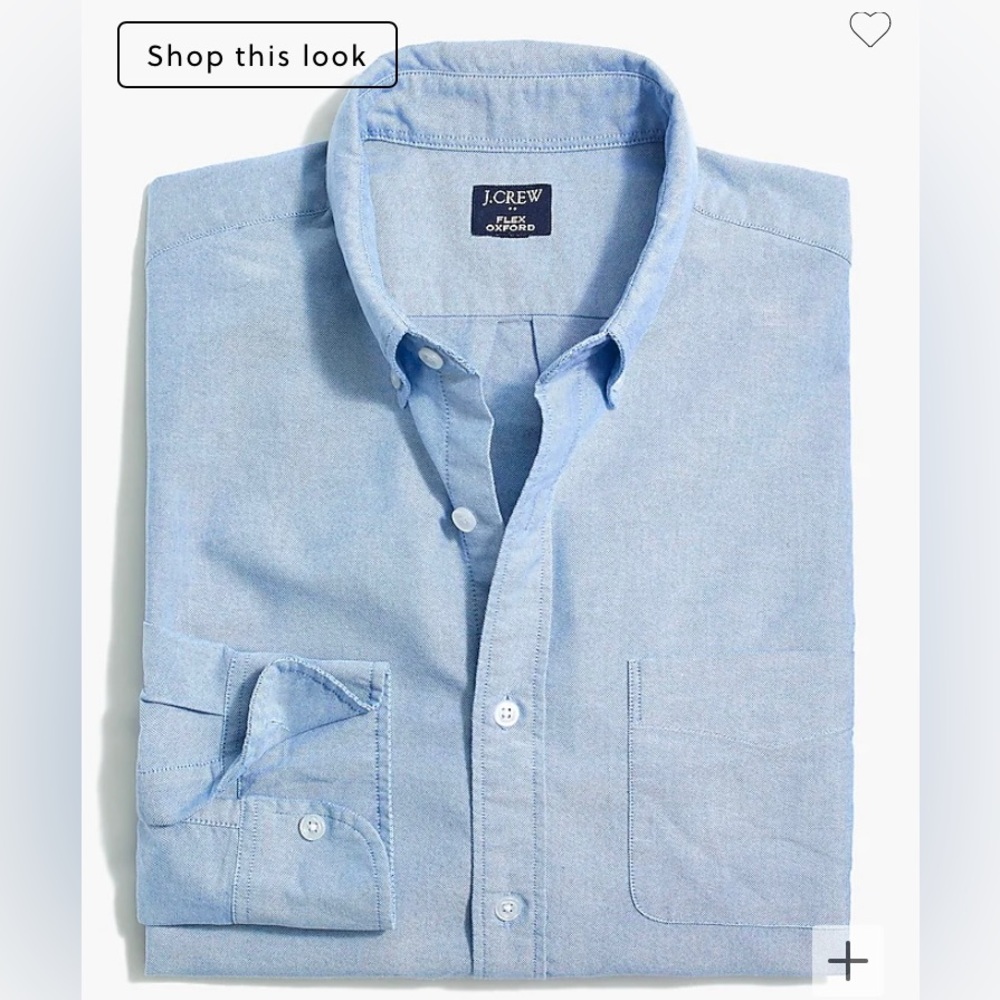 J Crew Flex Oxford Blue Long Sleeve Button Down